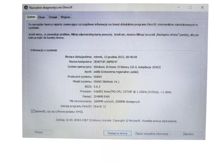 KIANO SLIMNOTE 14.1 ATOM Z3735F 2GB 64GB EMMC