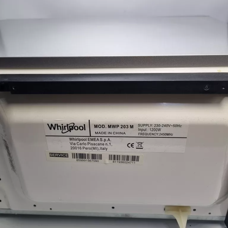 KUCHENKA MIKROFALOWA WHIRLPOOL MWP 203 MSPRAWNA
