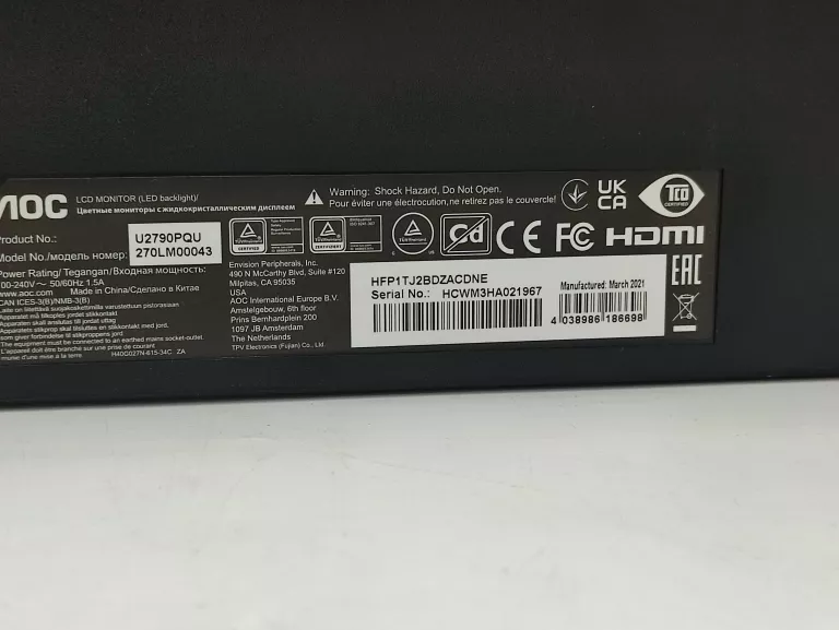 MONITOR LED27" AOC U2790PQU 4K WARTO!