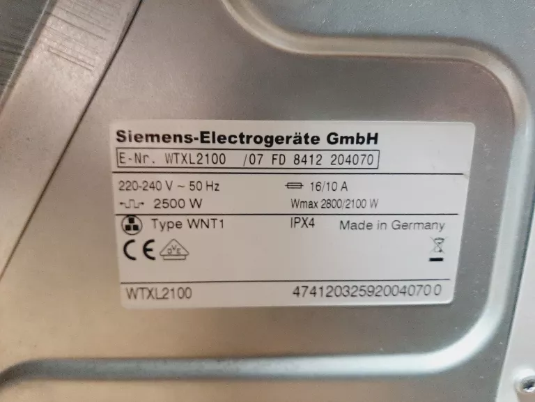 SUSZARKA NA UBRANIA SIEMENS TXL 2100