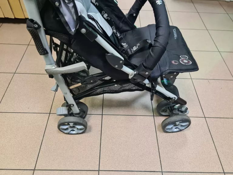 WÓZEK SPACERÓWKA BABY SZARO-CZARNA