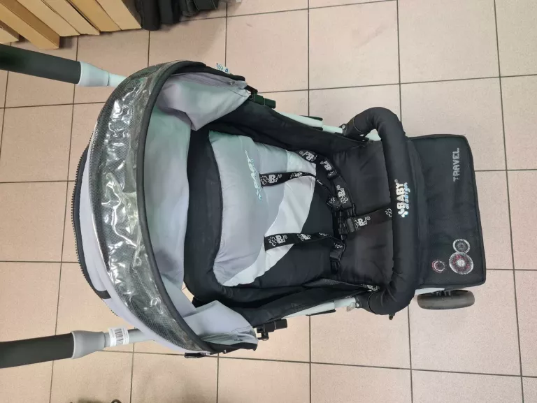 WÓZEK SPACERÓWKA BABY SZARO-CZARNA