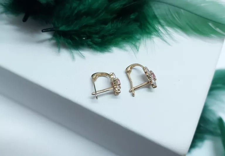 okazja-sliczne-zlote-kolczyki-kwiatki-585-stan-11323-2