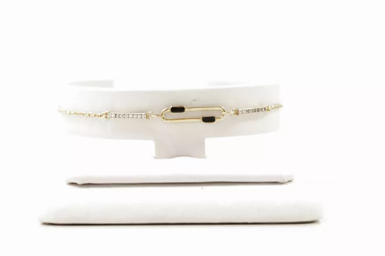 NOWA ZŁOTA BRANSOLETKA 333 CYRKONIE 1,70G.