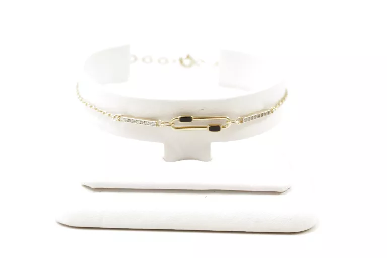 NOWA ZŁOTA BRANSOLETKA 333 CYRKONIE 1,70G.