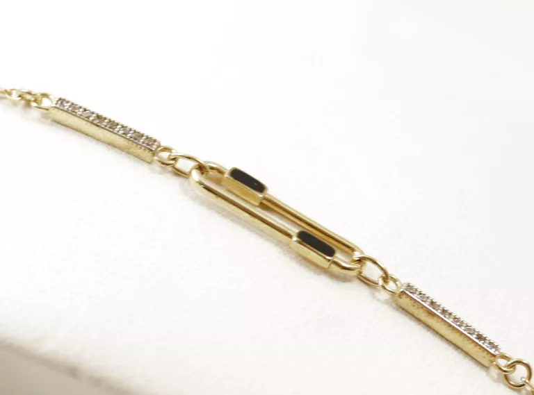 NOWA ZŁOTA BRANSOLETKA 333 CYRKONIE 1,70G.