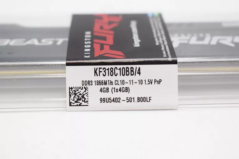 KINGSTON FURY 4GB 1866 MHZ CL10 BEAST BLACK DDR3