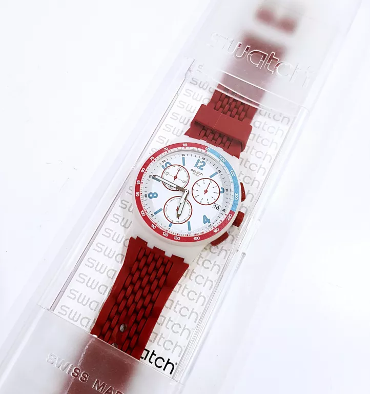 ZEGAREK SWATCH RED TRACK SUSM403