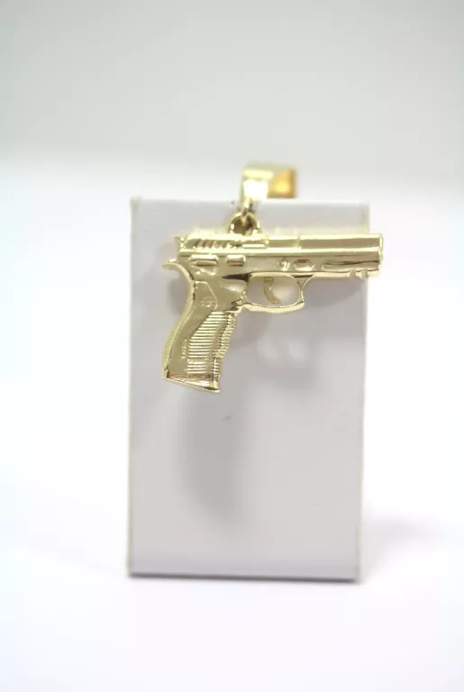 zlota-zawieszka-pistolet-585-1257g-kamien-bez-kamienia