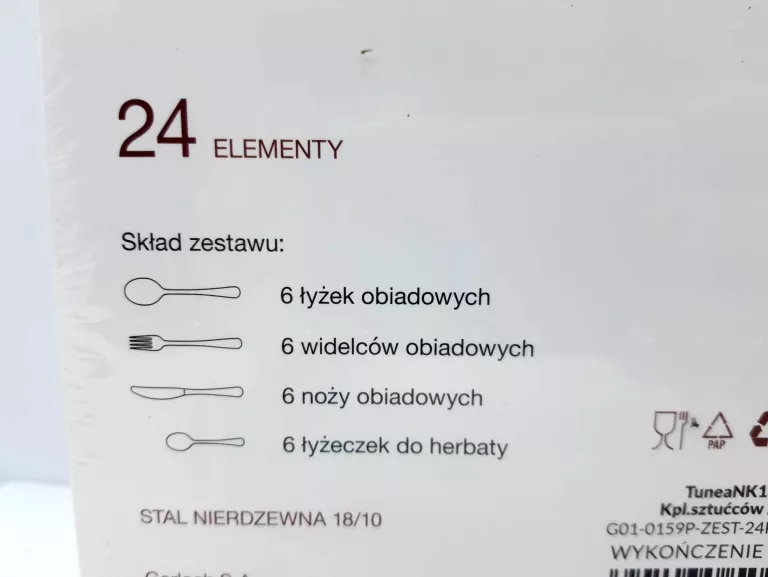 KOMPLET SZTUĆCÓW GERLACH TUNEA 24 EL POŁYSK