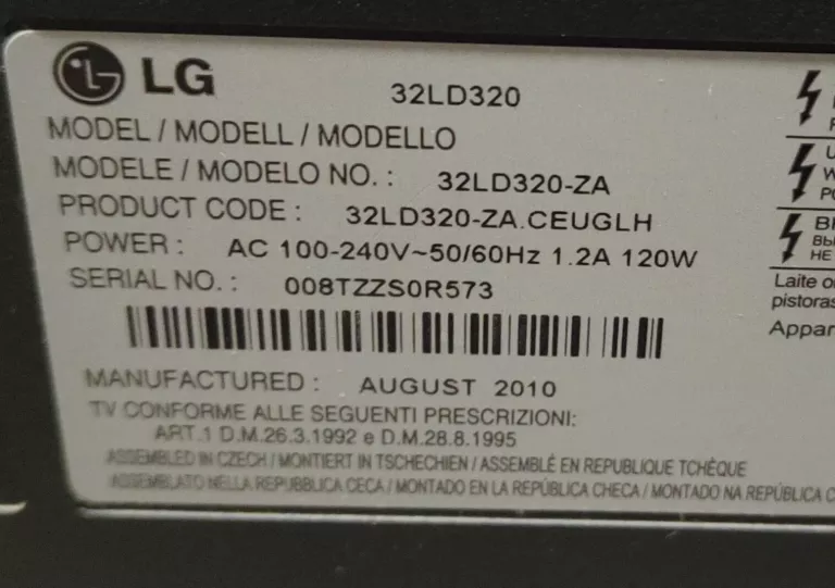 TELEWIZOR LCD LG 32 CALE 32LD320