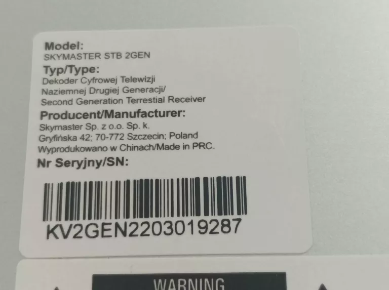 DEKODER SKYMASTER DVB-T2 2 GEN + KABEL HDMI