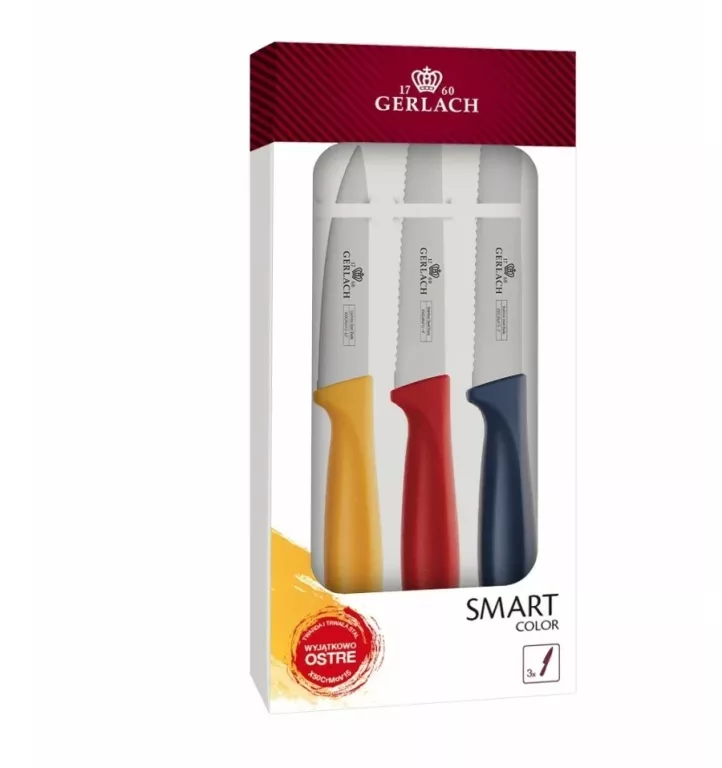GERLACH ZESTAW 3 NOŻY SMART COLOR 3 SZTUKI NK930