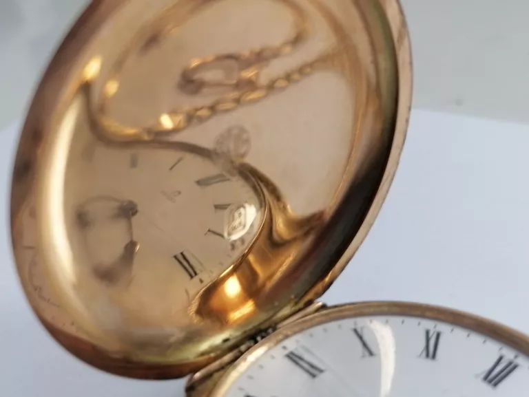 PRZEPIĘKNY KIESZONKOWY ZŁOTY ZEGAREK OMEGA 141,91