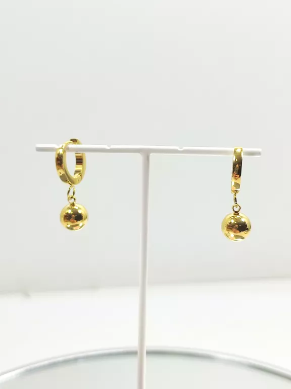 KOLCZYKI KULKI ZE STALI CHIRURGICZNEJ POZŁACANE