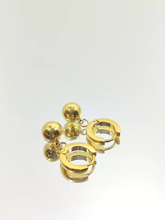 KOLCZYKI KULKI ZE STALI CHIRURGICZNEJ POZŁACANE