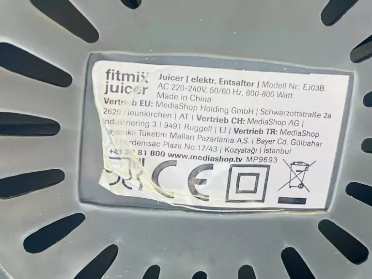 SOKOWIRÓWKA FITMIX JUICER EJ03B 800W