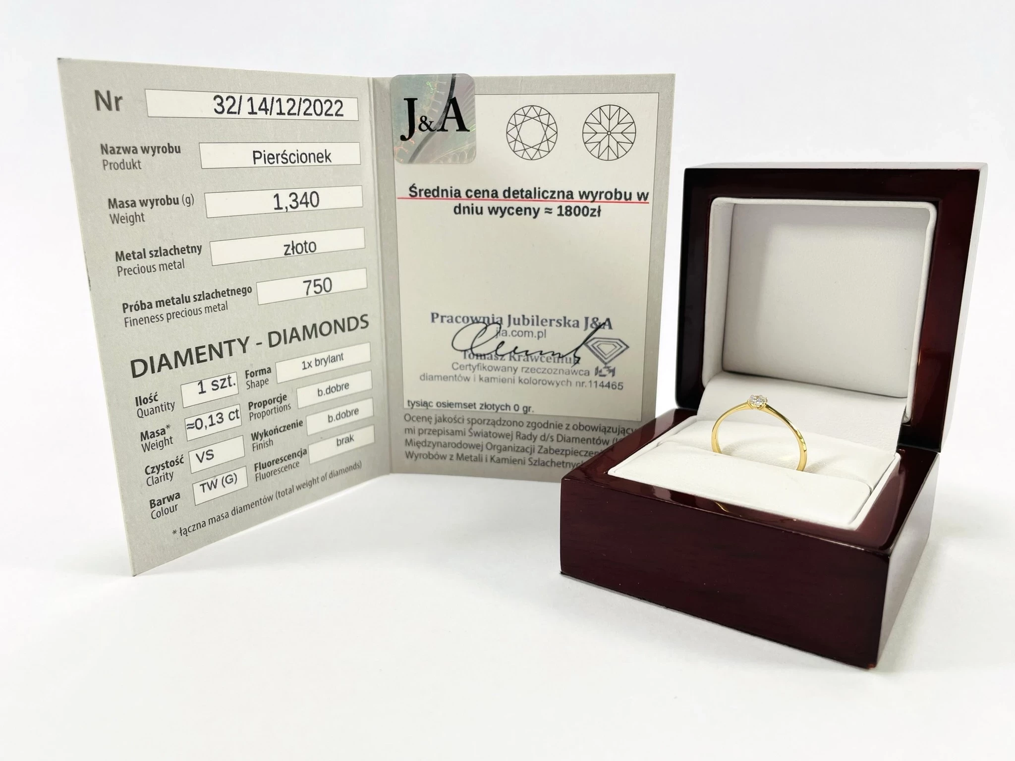 zloty-750-pierscionek-z-brylantem-013ct-rozmiar-14-certyfikat-diament-rodzaj-2205-16