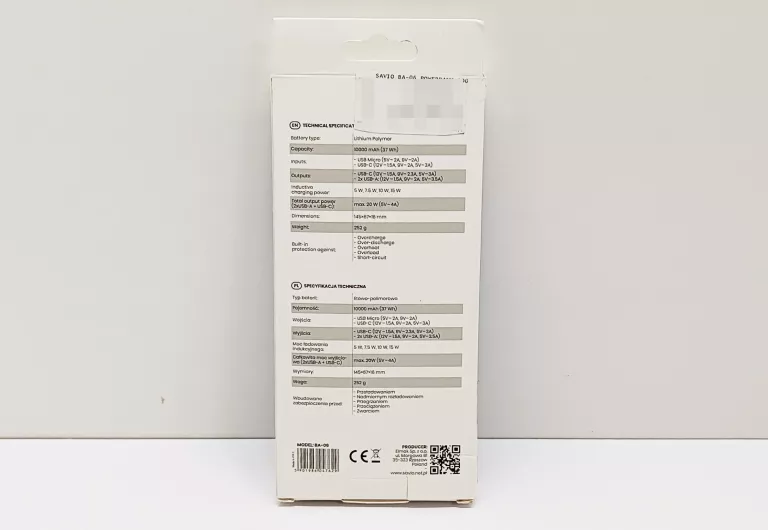 POWERBANK SAVIO BA-06 10000 MAH