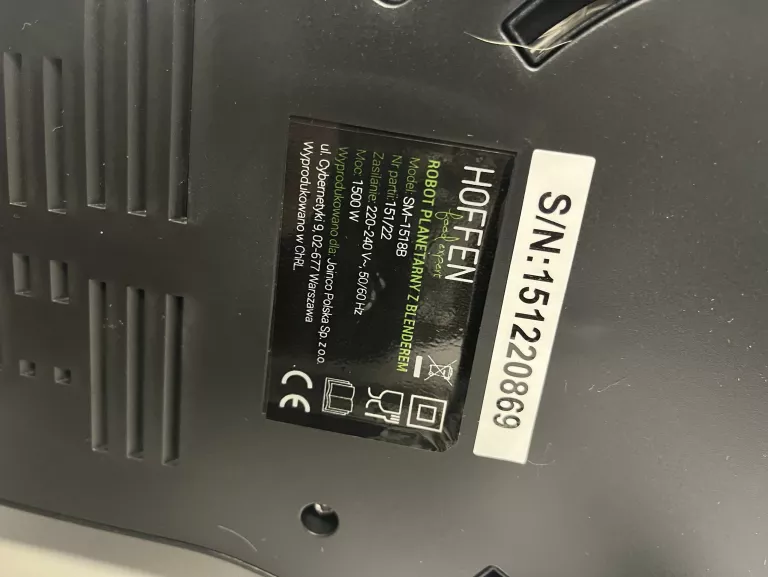 hoffen-robot-planetarny-z-blenderem-1500w-stan-uzywany