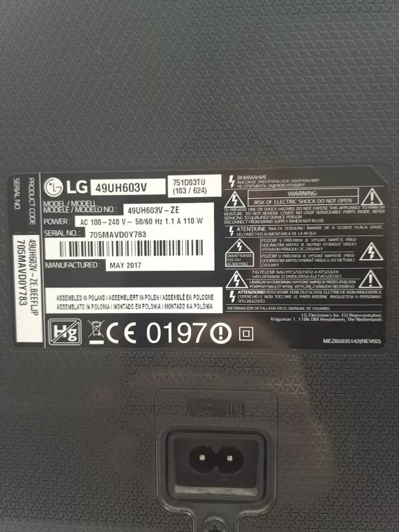 TELEWIZOR LG 49UH603V OPIS
