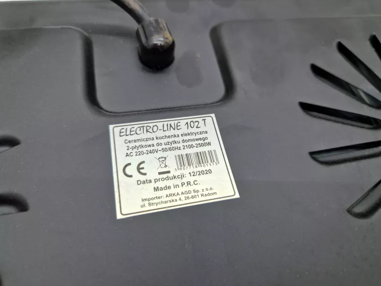 KUCHENKA ELEKTRYCZNA ELECTRO-LINE 102 T +INSTRUKC