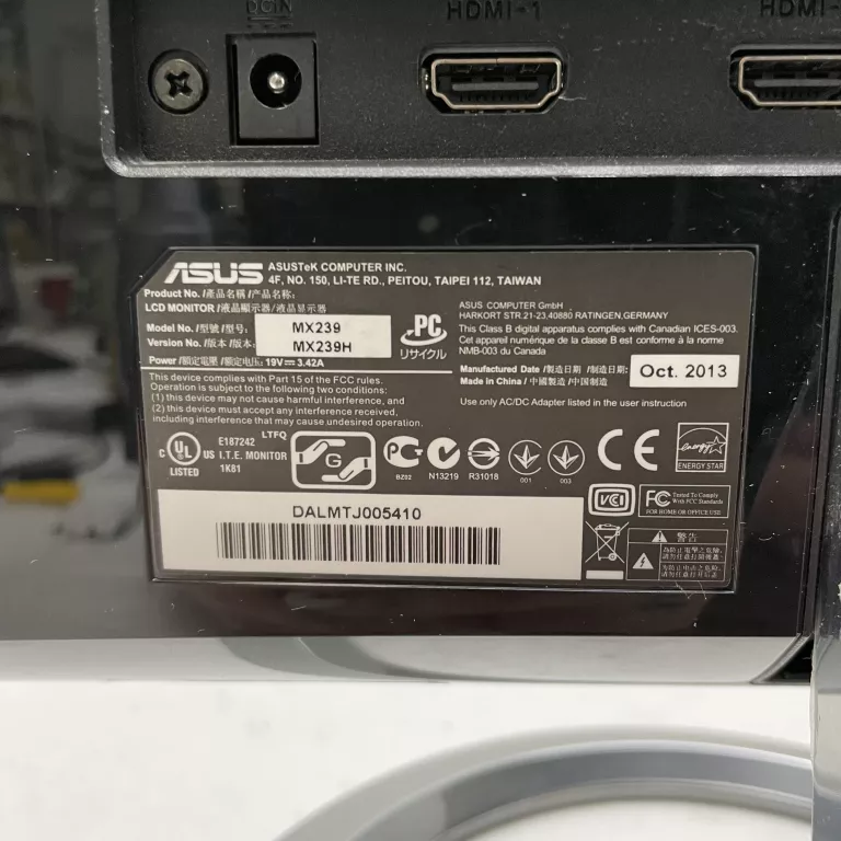 MONITOR ASUS MX239 NIE WŁACZ SIE
