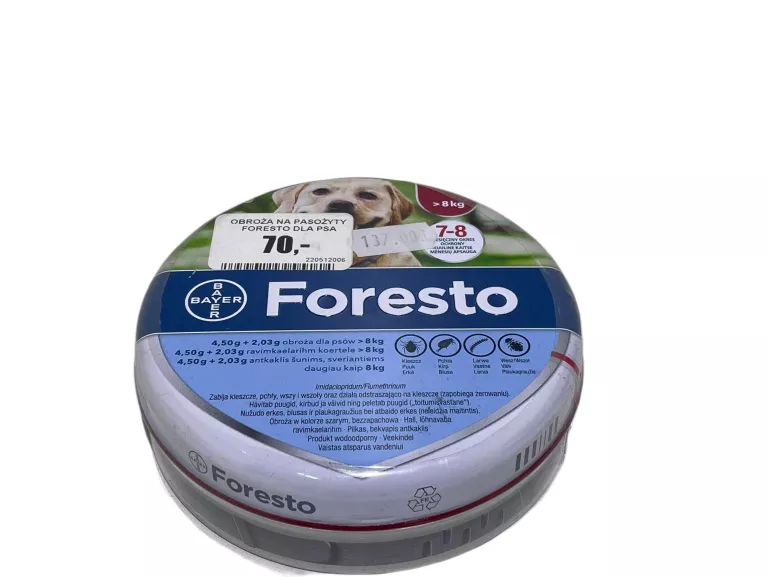 OBROŻA NA PASOŻYTY FORESTO DLA PSA POWYŻEJ 8 KG
