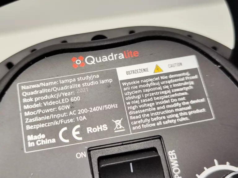 LAMPA QUADRALITE VIDEOLED 600