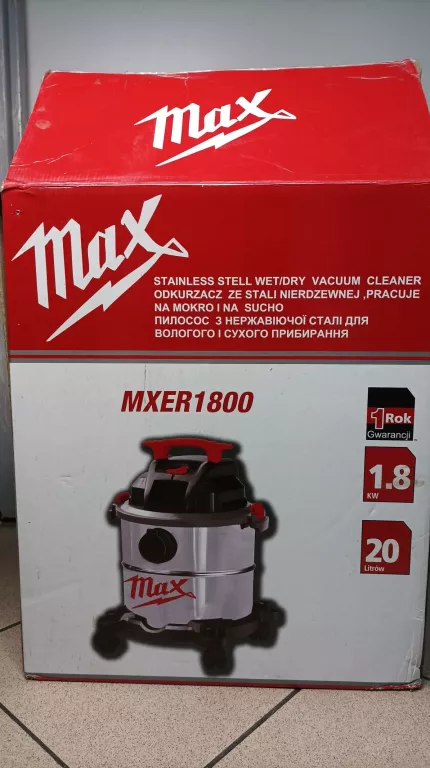 ODKURZACZ PRZEMYSŁOWY MAX 1800W MXER2000