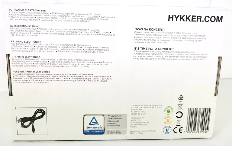 PIANINO ELEKTRYCZNE ZE-0126 JAK NOWE ZAPLOMBOWANE