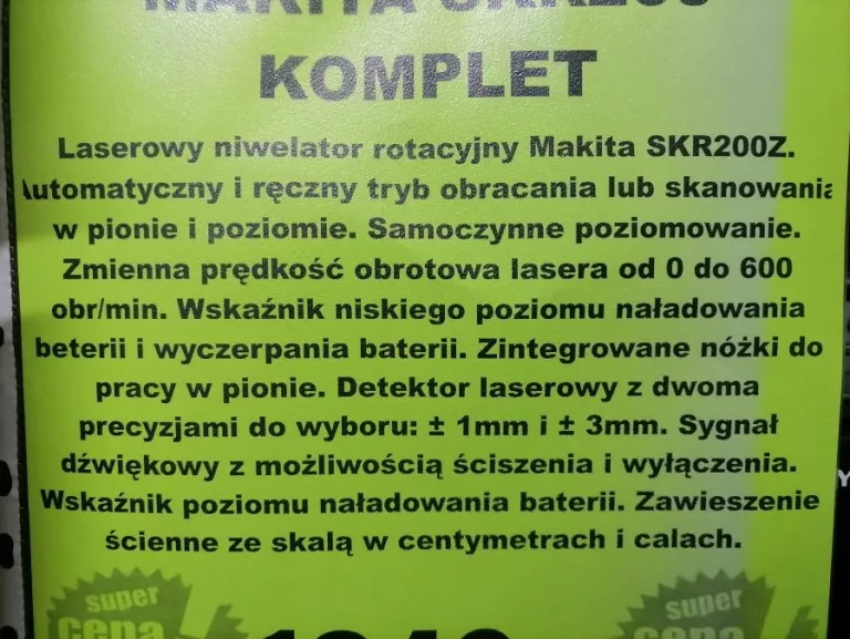 MAKITA SKR200Z LASEROWY NIWELATOR ROTACYJNY