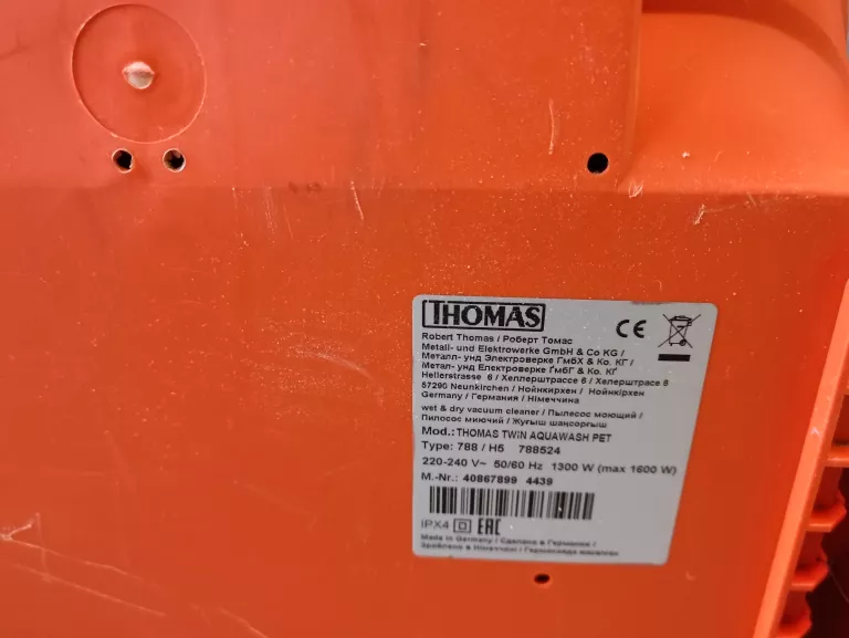 ODKURZACZ PIORĄCY THOMAS AQUAWASH PET 1600 W