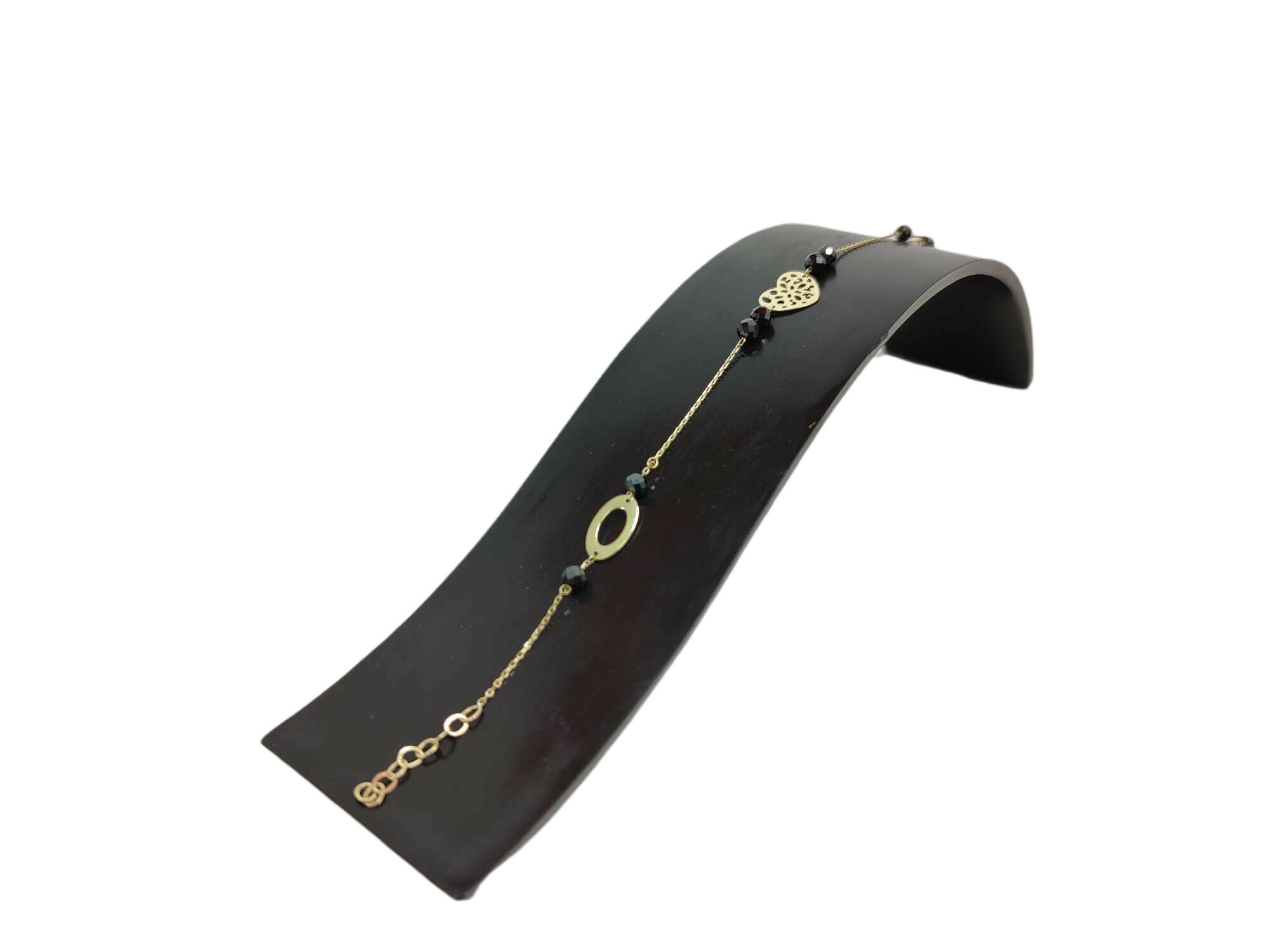 nowa-zlota-bransoletka-serce-i-czarne-kuleczki-333-material-15835-2