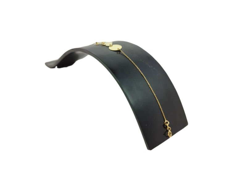 NOWA ZŁOTA BRANSOLETKA KÓŁKO SERCE KONICZYNKA P333