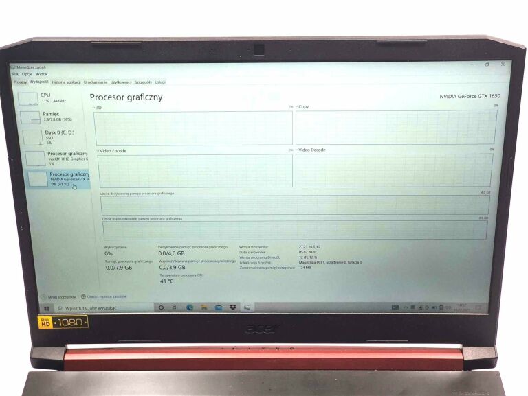LAPTOP ACER NITRO I5-8300H/GTX 1650/8GB/SSD 512GB