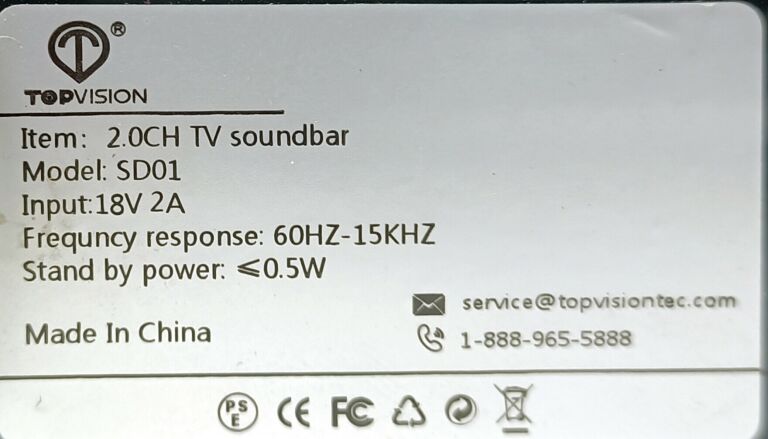 SOUNDBAR TOPVISION SD01