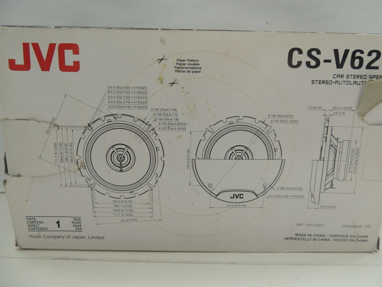 GŁOŚNIKI SAMOCHODOE JVC CS-V626
