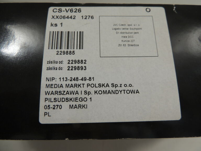 GŁOŚNIKI SAMOCHODOE JVC CS-V626