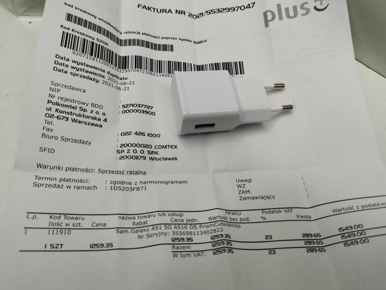 SAMSUNG GALAXY A51 5G KOMPLET GW 21-06-2021