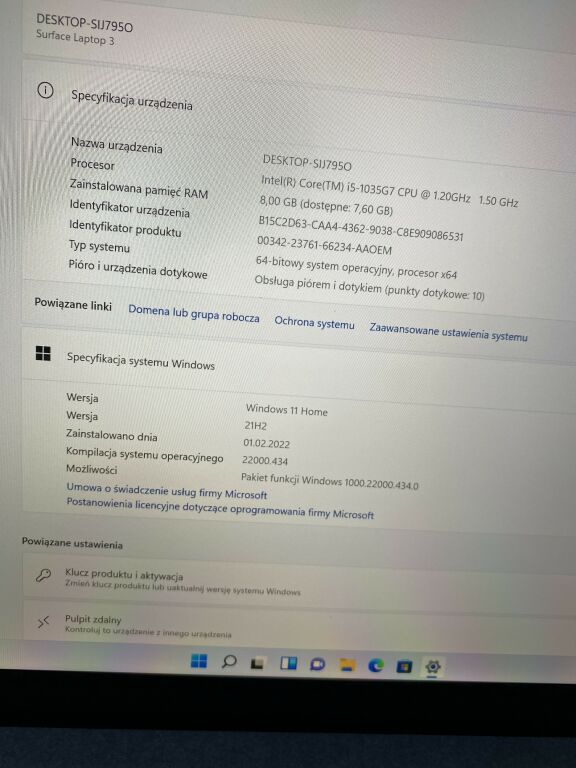 microsoft-surface-1867-zasilacz-surface-dock-wielkosc-pamieci-ram-8-gb