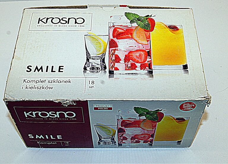 KROSNO KOMPLET SZKLANEK I KIELISZKÓW 18PCS