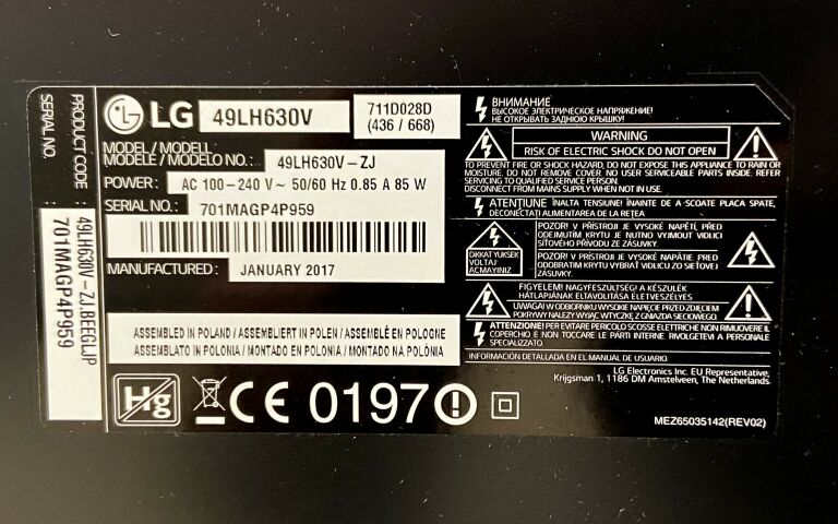 TV LG 49LH630V SMART TV FULL HD 49" KOMPLET