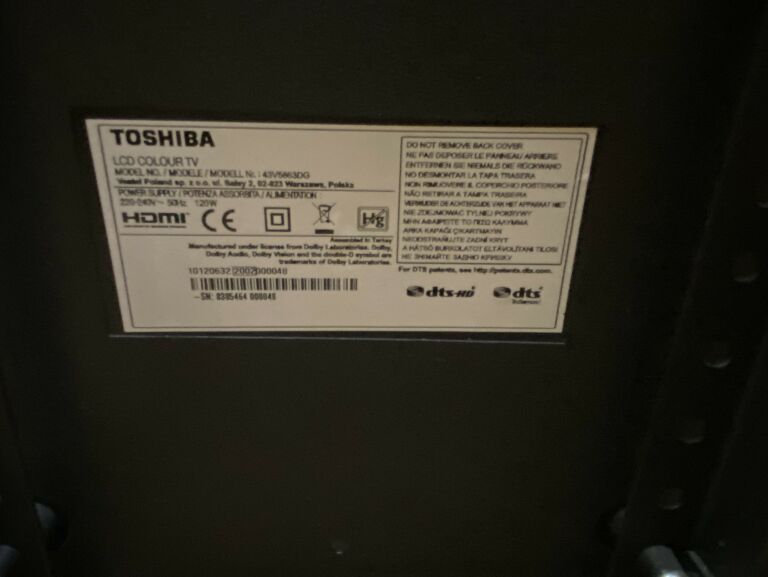 TELEWIZOR TOSHIBA 43V5863DG