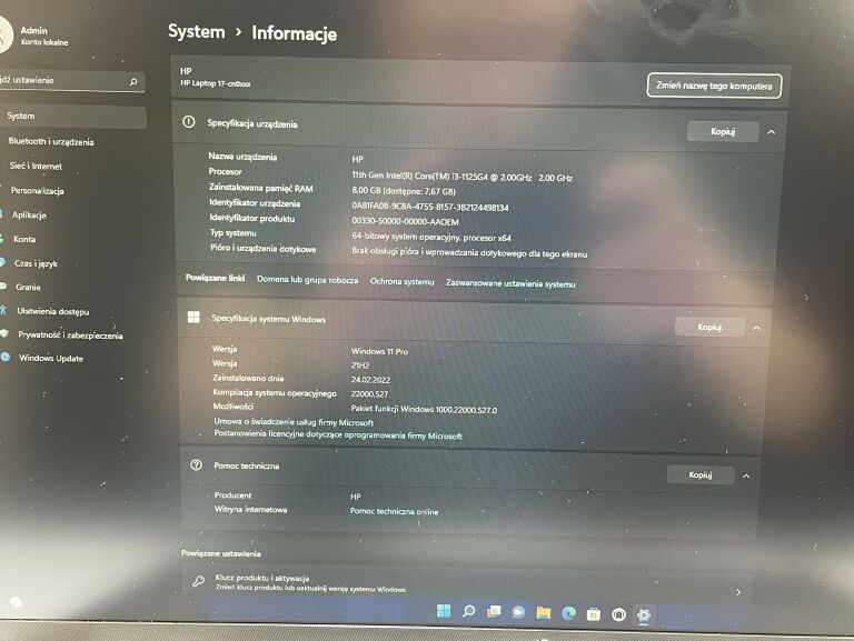 LAPTOP HP 17-CD I3/2TGB/8GB/WIN 11P PRO #GWARANCJ
