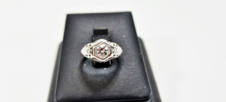 MISTERNY PIERŚCIONEK BRYLANT 0,45CT ZŁOTO 750 R10