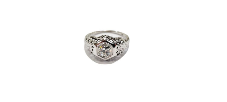 MISTERNY PIERŚCIONEK BRYLANT 0,45CT ZŁOTO 750 R10