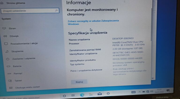 LAPTOP HP ELITEBOOK 6930P 14,1" 2 GB/150 GB