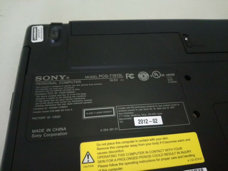 SONY VAIO PCG-71913L WIN10, 4GB, 750 GB, I3-2350M