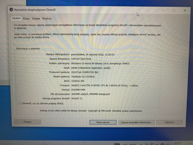 NOTEBOOK ASUS VIVOBOOK S13 S330U I5,256SSD,8GB